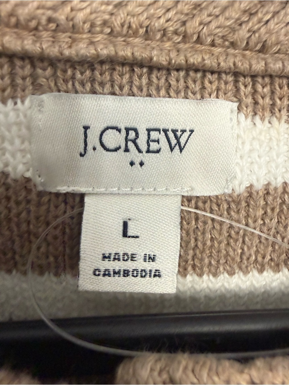 J. Crew Brown And White Button Up Knit Lady Jacket Size Large Feminine - Picture 2 of 7